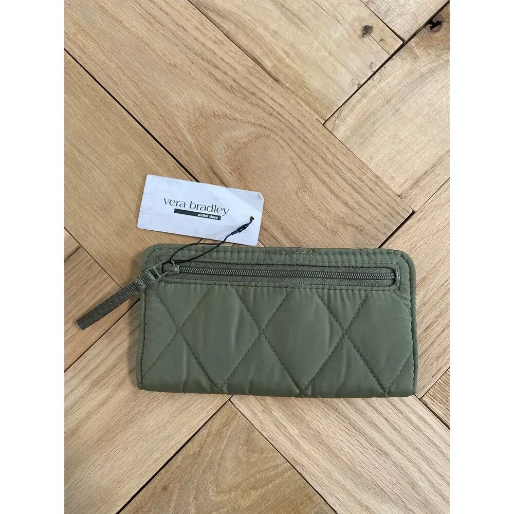 New Vera Bradley Essential Wallet Deep Green